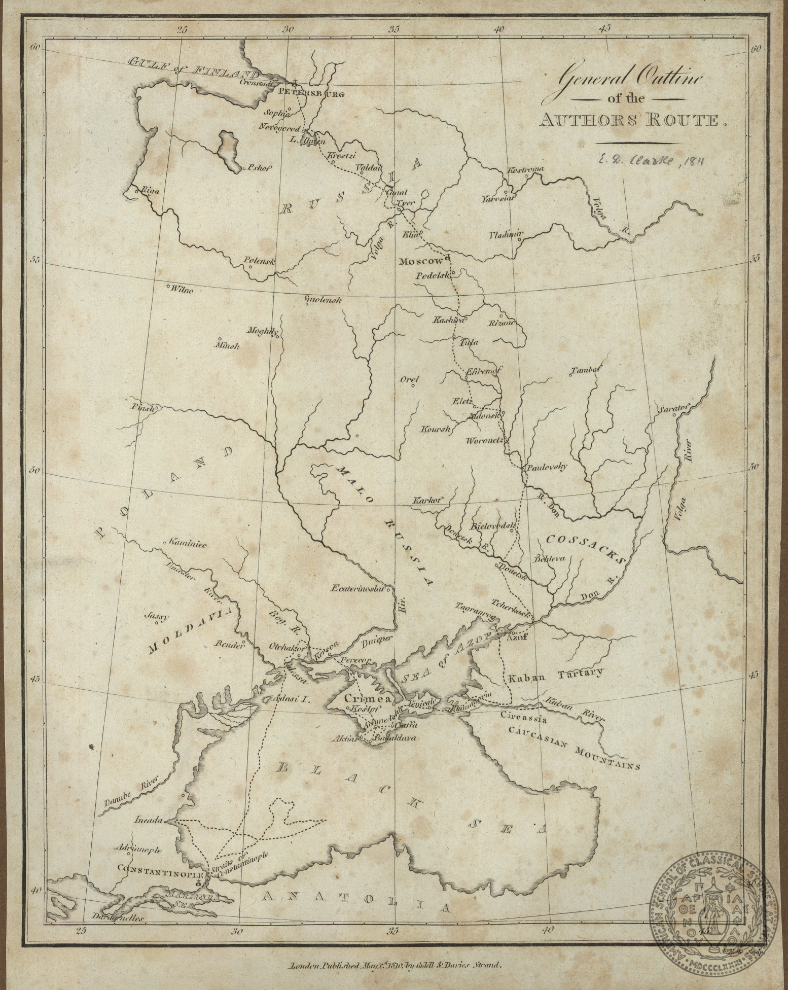 General outline of the Author's route.